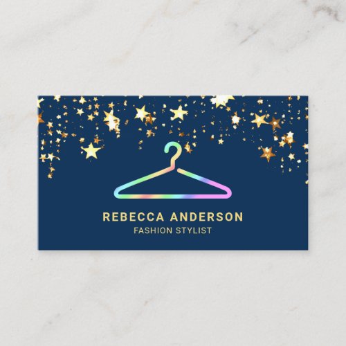 Confetti Rainbow Clothes Hanger Fashion Stylist Business Card