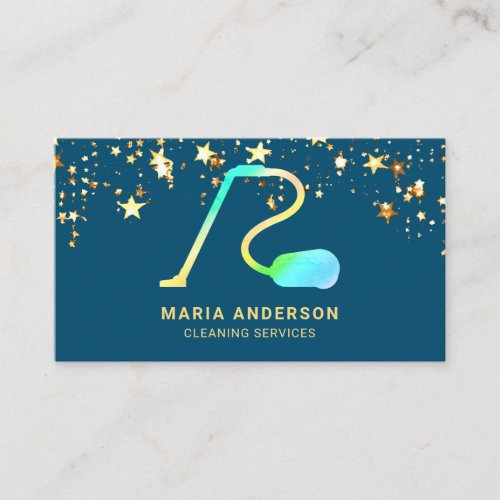 Confetti Rainbow Vacuum Cleaner Cleaning Services Business Card