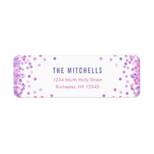 Confetti Return Address Labels Birthday Party