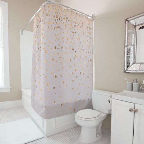 Confetti Rose Gold on Pale Lilac Shower Curtain