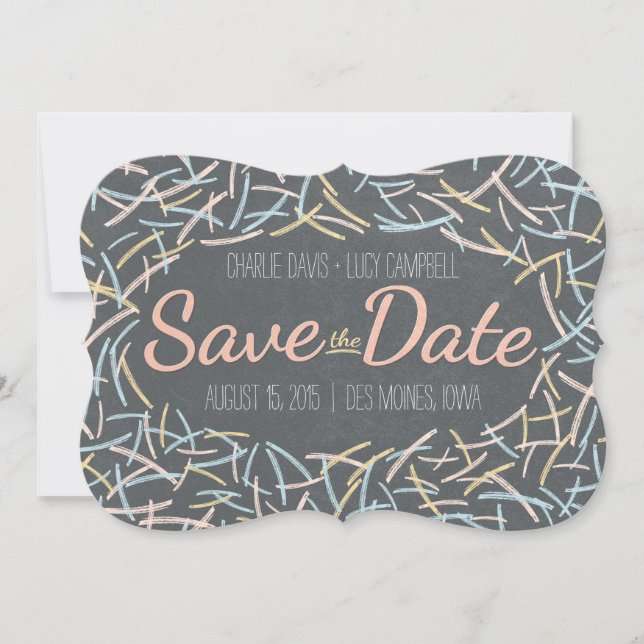 Confetti Save The Date Card (Front)