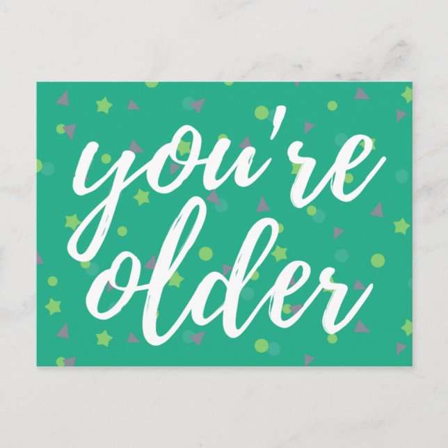 Confetti Script Birthday Postcard (Front)