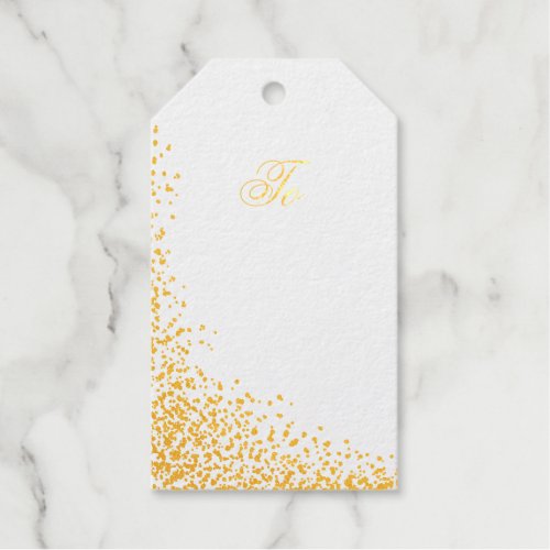Confetti shimmer foil gift tag