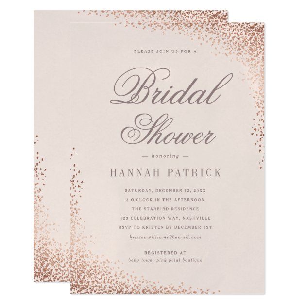 Confetti Shine Faux Foil Bridal Shower Invitation