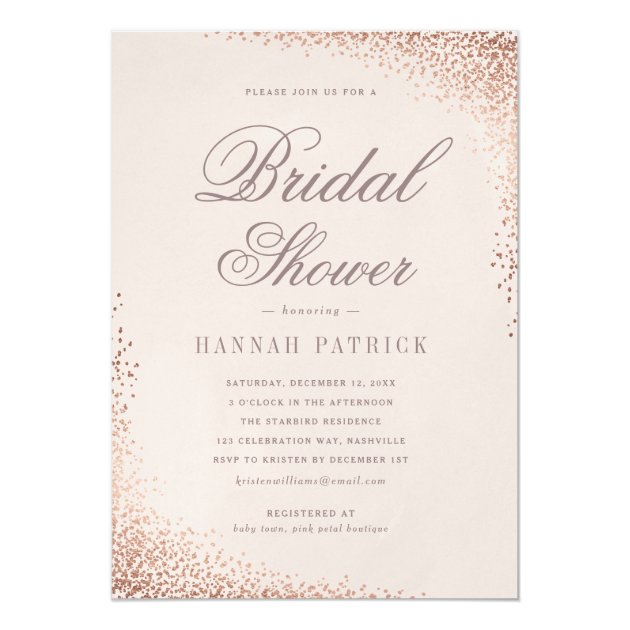 Confetti Shine Faux Foil Bridal Shower Invitation