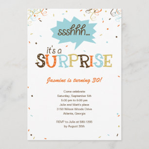 Confetti Shower Surprise Party Invitation