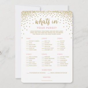 Confetti Shower What's in Your Purse Cards