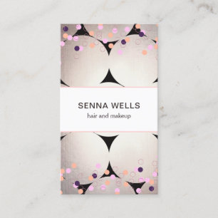 Confetti & Silver Girly Beauty Salon Stylish Business Card