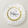 Confetti Silver/Gold Monogram Round Pillow