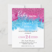 Confetti Smoke Baby Gender Reveal Invitation