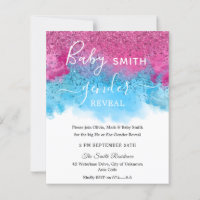 Confetti Smoke Baby Gender Reveal Invitation