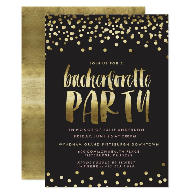 CONFETTI SPARKLE BACHELORETTE PARTY Invitation