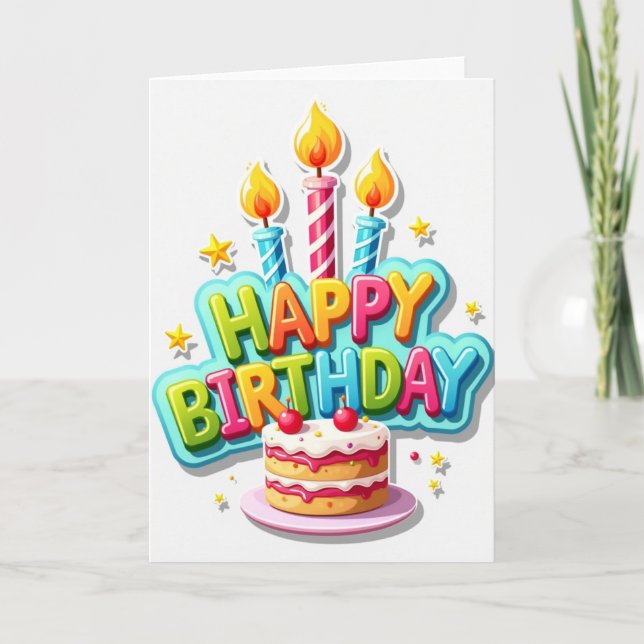 Confetti Sparkle Birthday Card (Front)