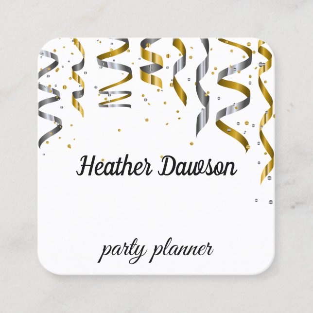 Confetti & Speckled Square Business Card (Front)