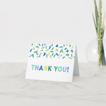 Confetti Sprinkle Baby Boy Thank You Card by Low_Star_Studio at Zazzle