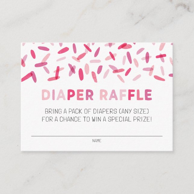 Confetti Sprinkle Diaper Raffle Enclosure Card (Front)