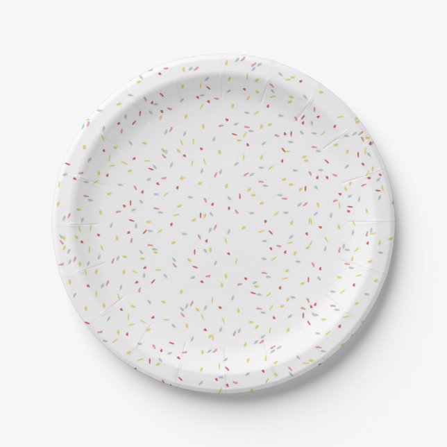 Confetti Sprinkle Disposable Party Paper Plate (Front)