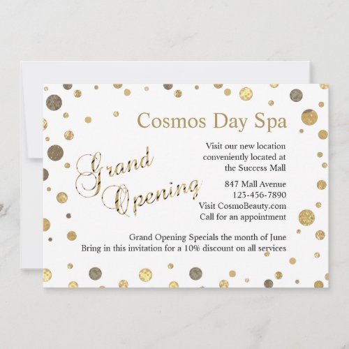 Confetti Sprinkle Grand Opening Business Invites