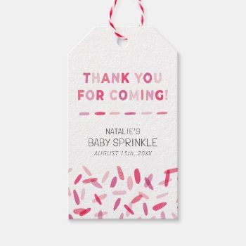 Confetti Sprinkles Baby Girl Sprinkle Favor Gift Tags by Low_Star_Studio at Zazzle