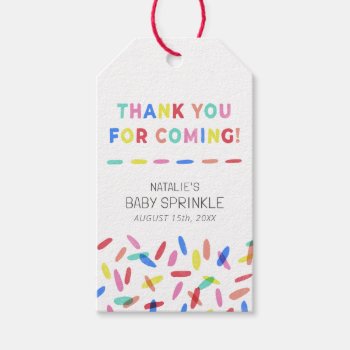 Confetti Sprinkles Baby Sprinkle Favor Gift Tag by Low_Star_Studio at Zazzle