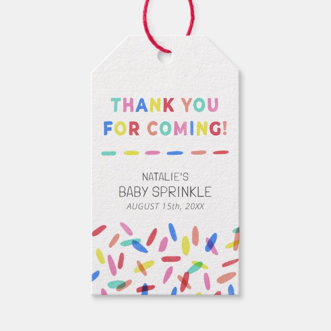 Confetti Sprinkles Baby Sprinkle Favor Gift Tag (Front)
