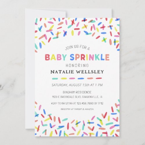 Confetti Sprinkles Baby Sprinkle Invitation