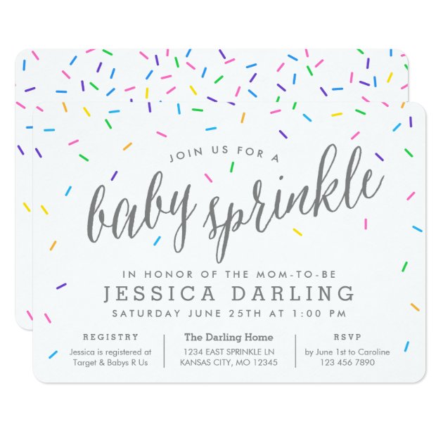 Confetti Sprinkles Baby Sprinkle Invitations