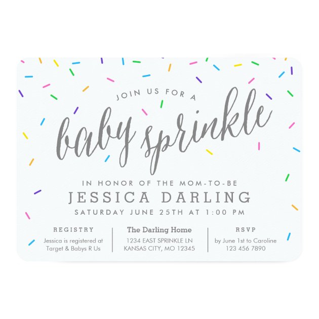 Confetti Sprinkles Baby Sprinkle Invitations
