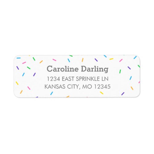 Confetti Sprinkles Return Address Label