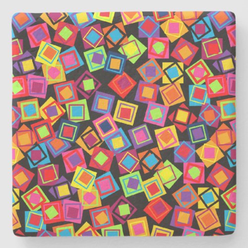 Confetti Squares Stone Coaster