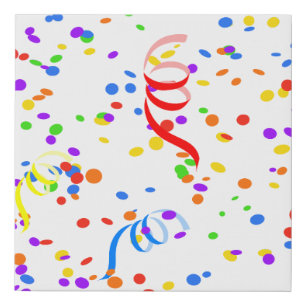 Confetti streamer party carnival faux canvas print