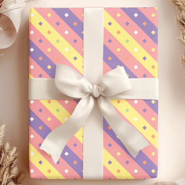 Confetti Stripe Party Wrapping Paper (Creator Uploaded)
