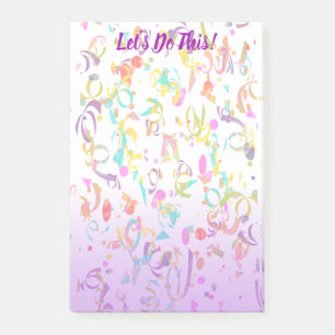 Confetti Strips and Purple Gradient Template Post-it Notes