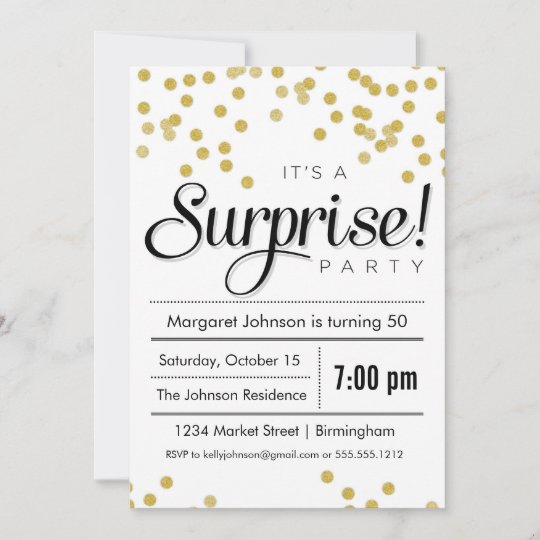 Confetti Surprise Party Invitation