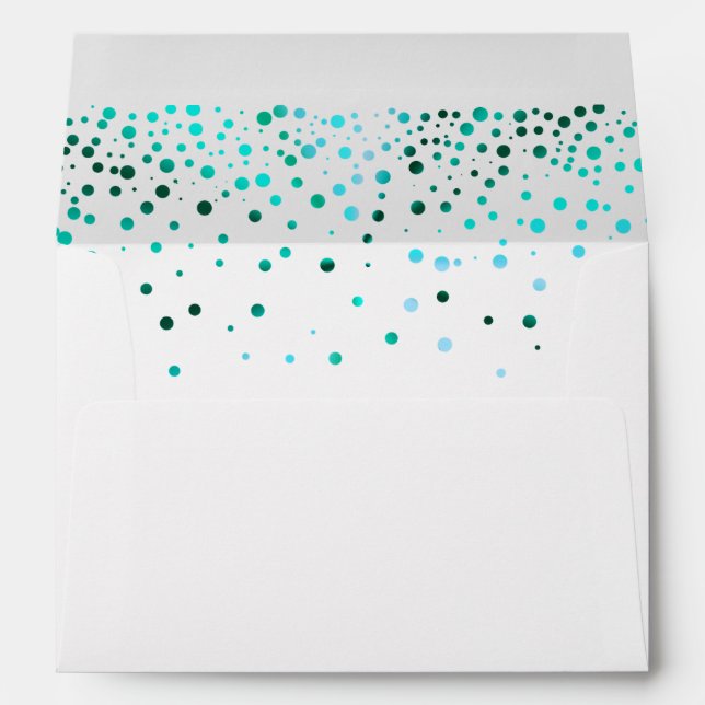 Confetti Teal Gold Foil glitter  for Wedding Envelope (Back (Bottom))
