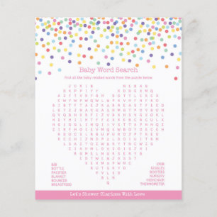 Confetti Theme Baby Shower Game Flyer
