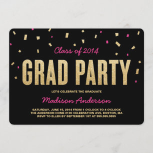 Confetti Toss Graduation Party Invitation