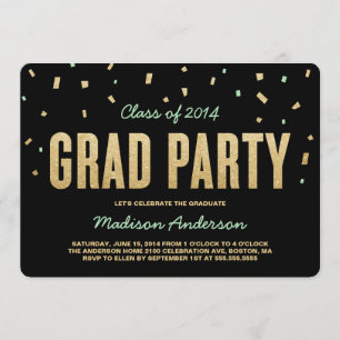 Confetti Toss Graduation Party Invitation