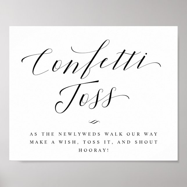 Confetti Toss Send Off Calligraphy Wedding Sign (Front)