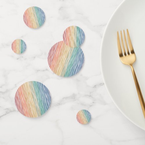 Confetti Watercolor Rainbow Stripe