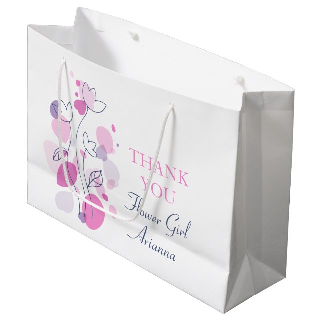 Confetti wedding flower girl favor large gift bag (Front Angled)