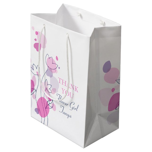 Confetti wedding flower girl favor medium gift bag (Back Angled)
