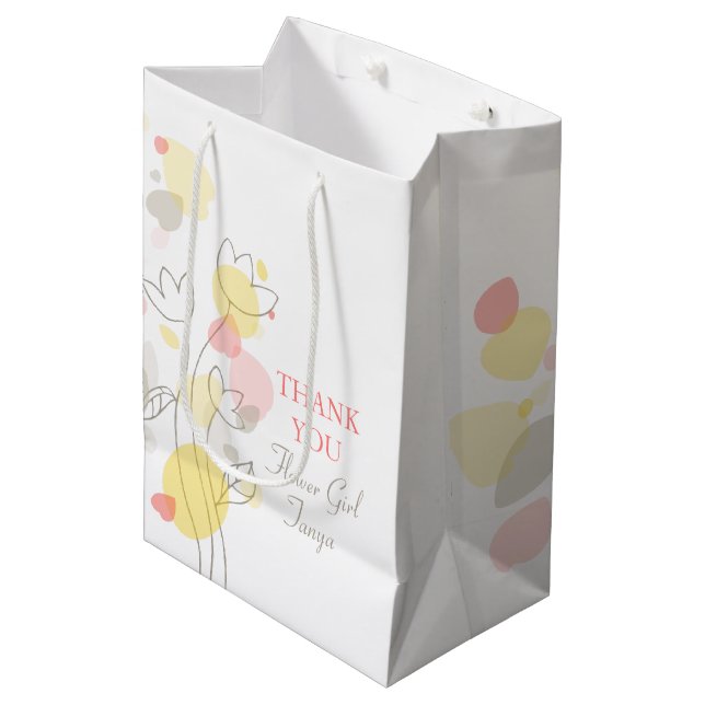 Confetti wedding flower girl favor medium gift bag (Front Angled)