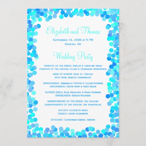 Confetti Wedding Programs