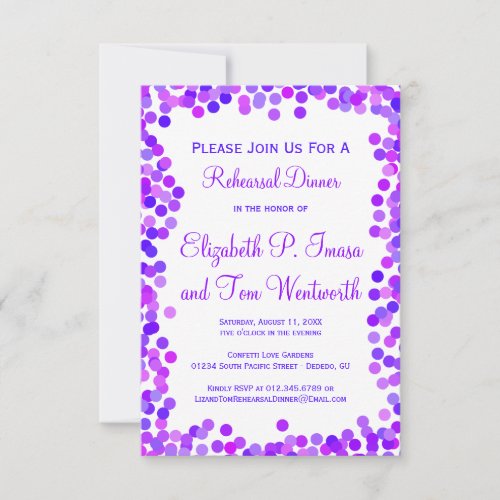 Confetti Wedding Rehearsal Dinner Invitations
