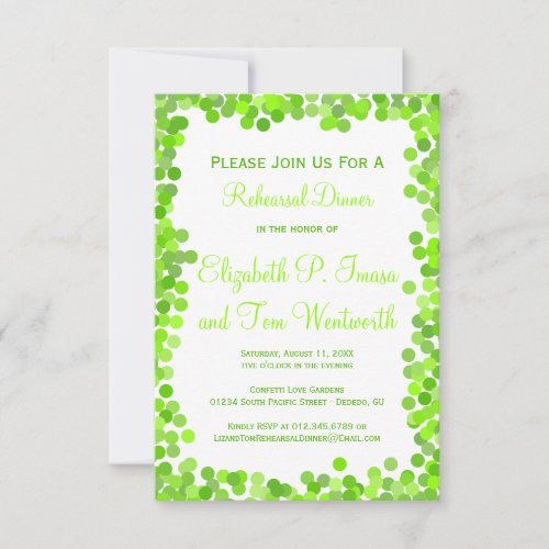 Confetti Wedding Rehearsal Dinner Invitations