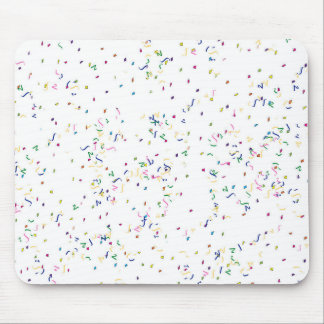 Confetti White Background Mouse Pad
