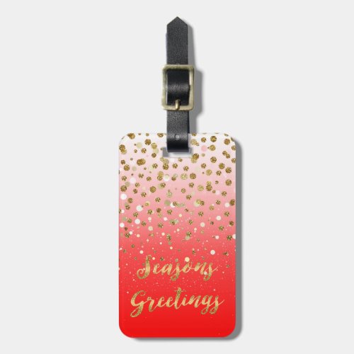 Confetti Xmas Seasons Greetings Luggage Tag