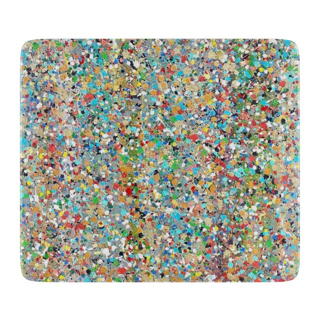Confetti's 6 x 7 Deco Glass Cutting Board (Front)