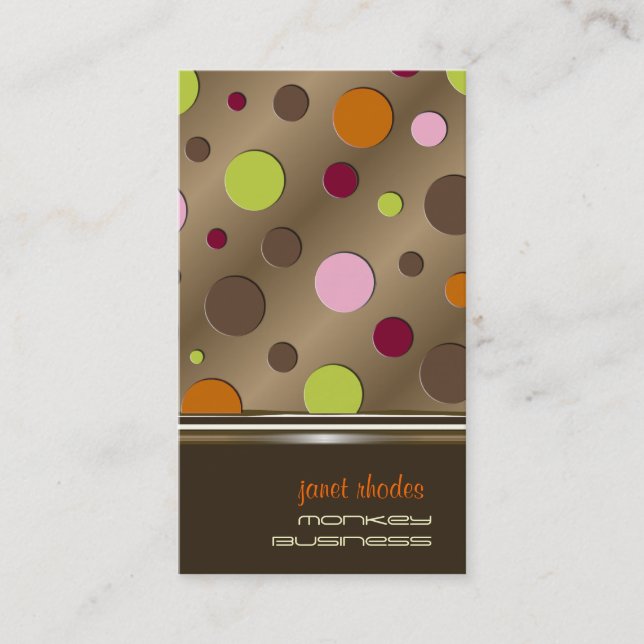 Conffettis on copper business cards (Front)